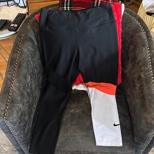 Nike Black, Orange, and White Leggings